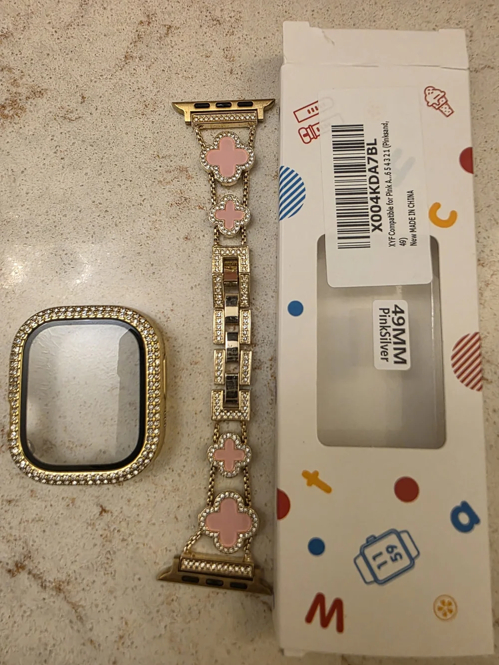 Apple Black Mesh Smartwatch with Crystal-Studded Bezel